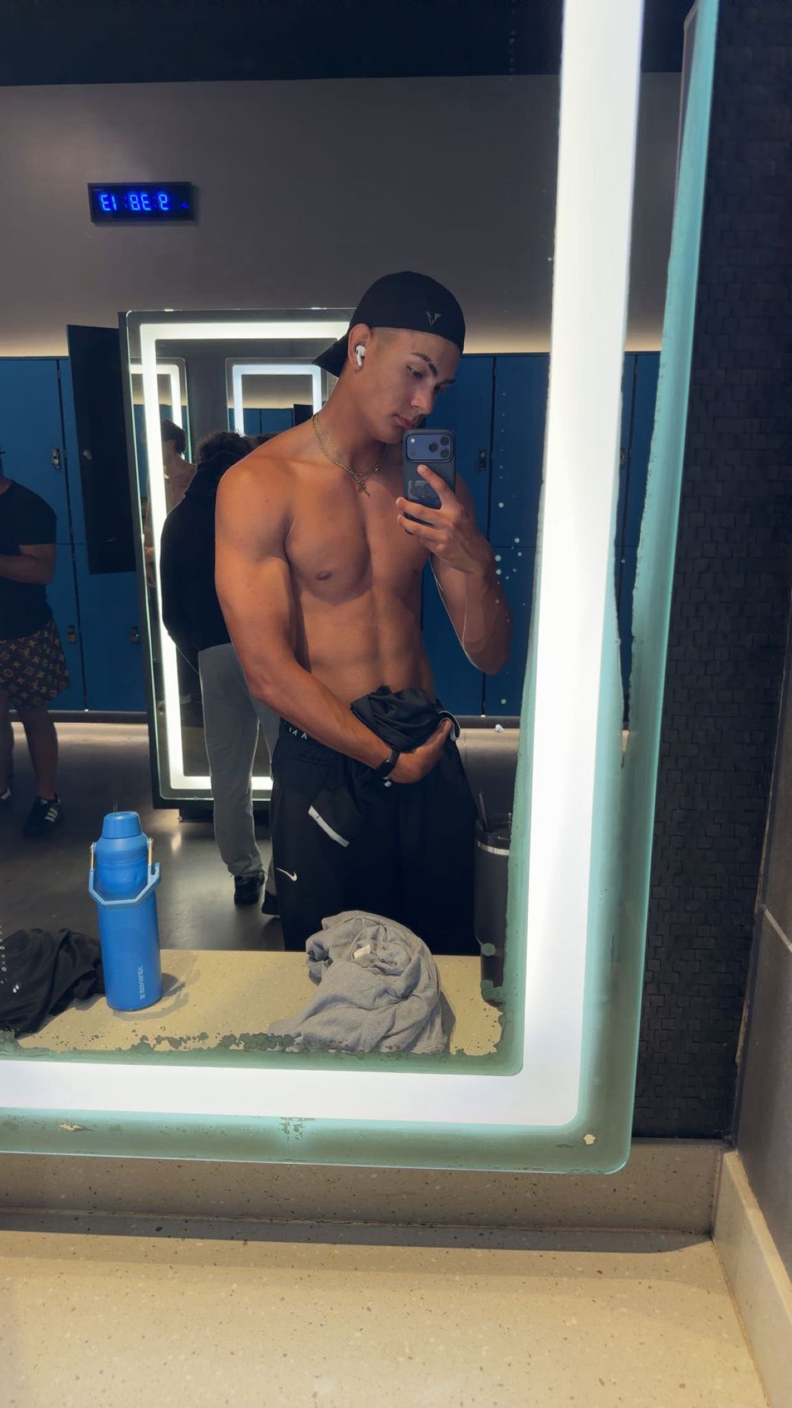 Progress photo in the locker room